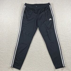 Adidas Black Joggers with White Accents woman’s large (16-18) but firs like10-12